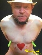 Tim - Naakt aangelijnde Feest slaaf